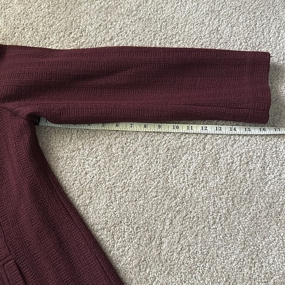 Talbots Long Duster Jacket Coat Crepe Textured Wool Blend Cranberry Size 16 - Picture 7 of 12